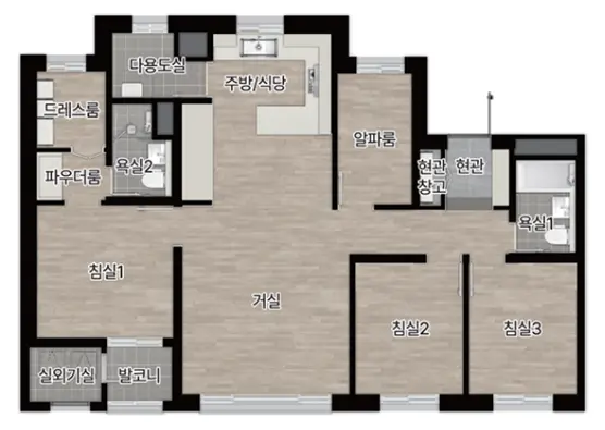 84B타입 침실구조